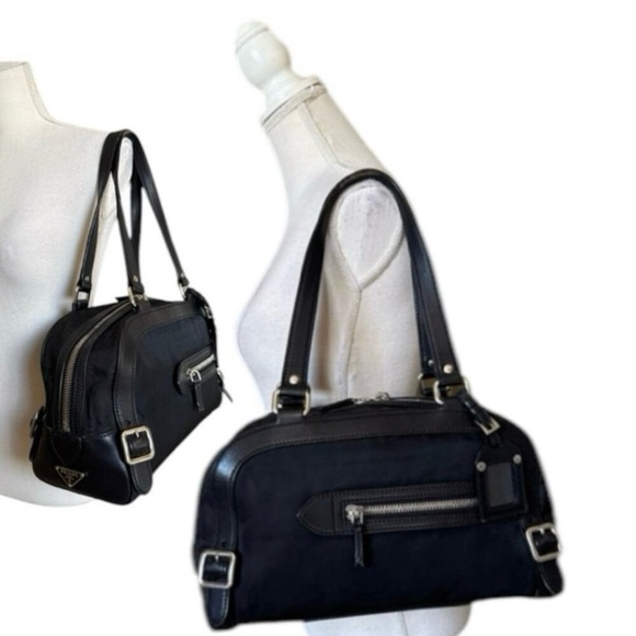 Prada Bauletto Black Nylon Leather Shoulder Bag With
Authentication Card - Picture 15 of 15